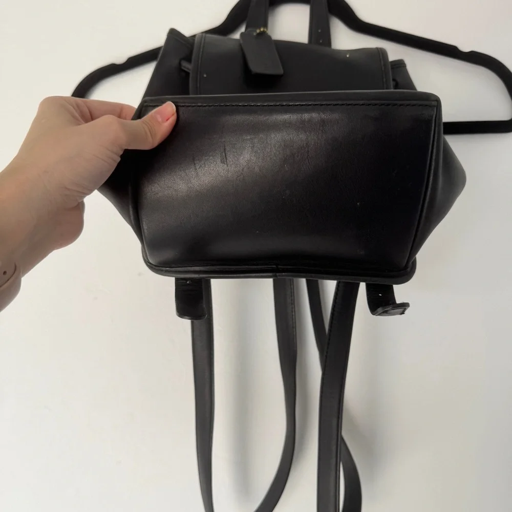 Vintage Coach Black Leather Backpack